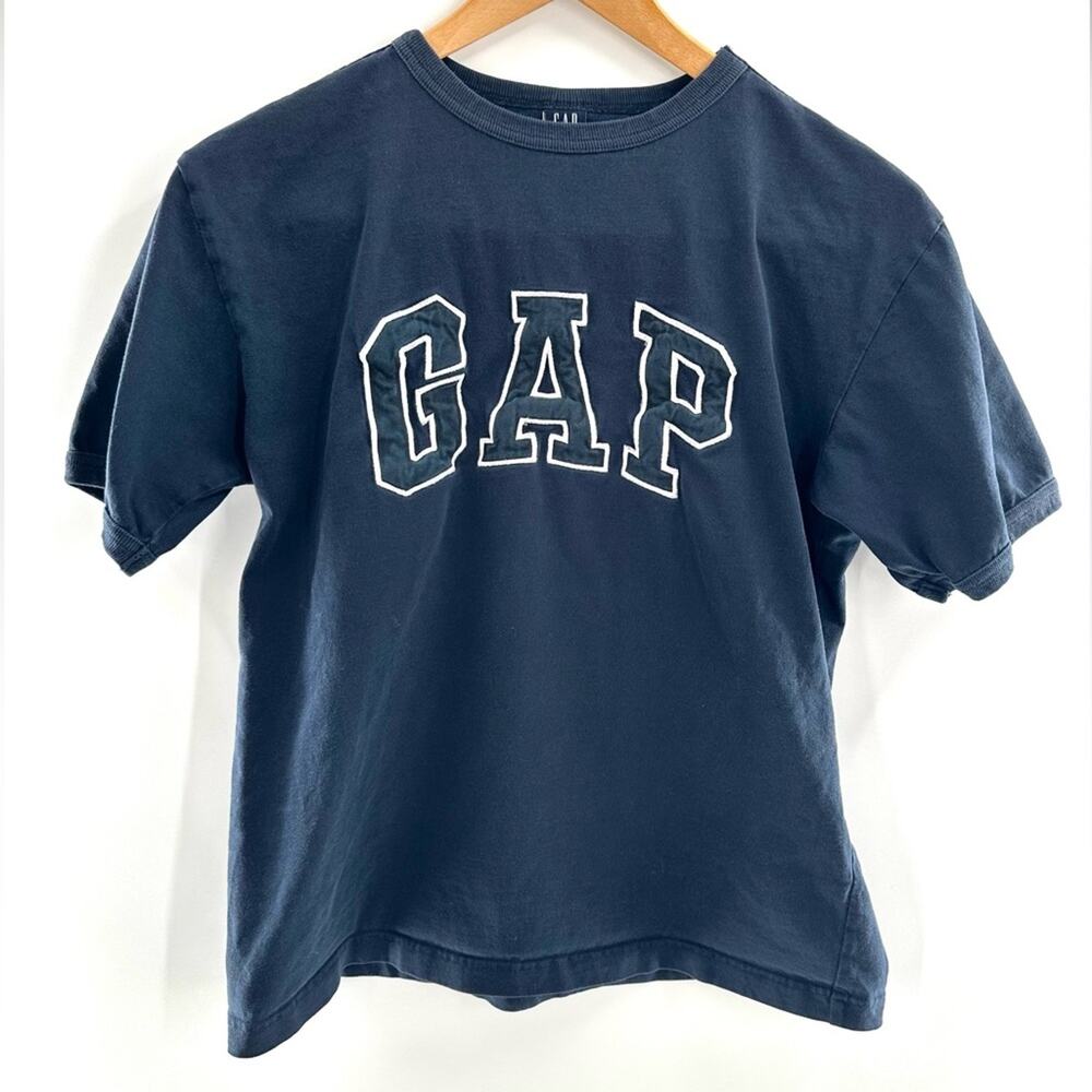Gap Spell Out Big Kids Short Sleeve Navy Blue Cotton T-Shirt Size XXL